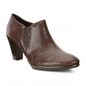 Ecco Shape 55 Plateau Stack Ankle Boots Womens 8 Brown Coffee Leather Snake New!